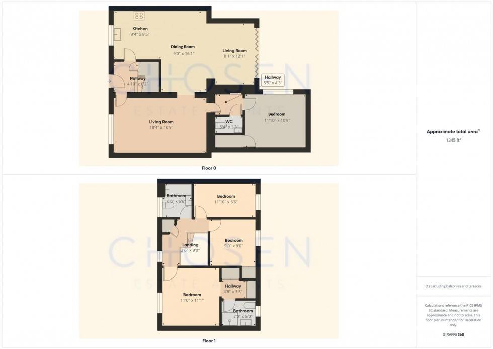 Floorplan for Waterton Close, Hucclecote, Gloucester