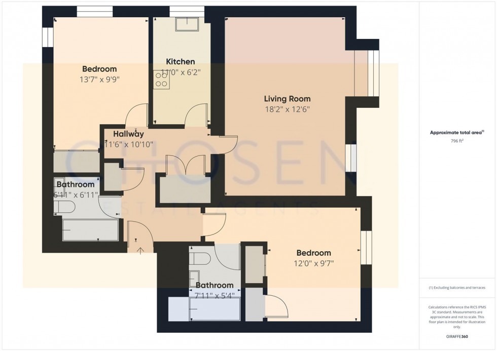 Floorplan for Queens Road, Cheltenham