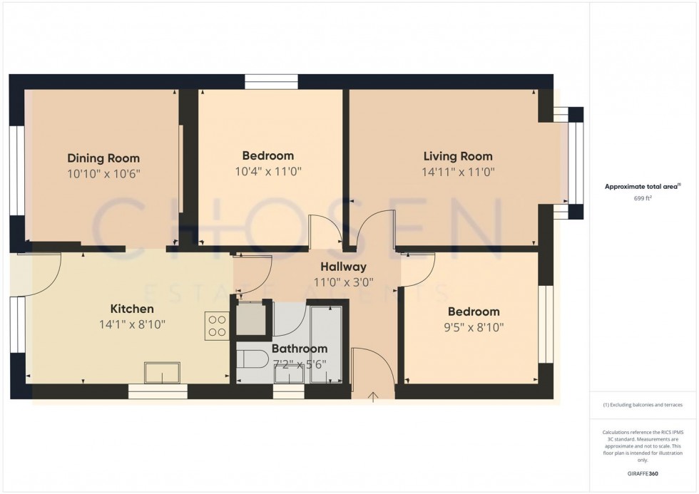 Floorplan for Kaybourne Crescent, Churchdown, Gloucester