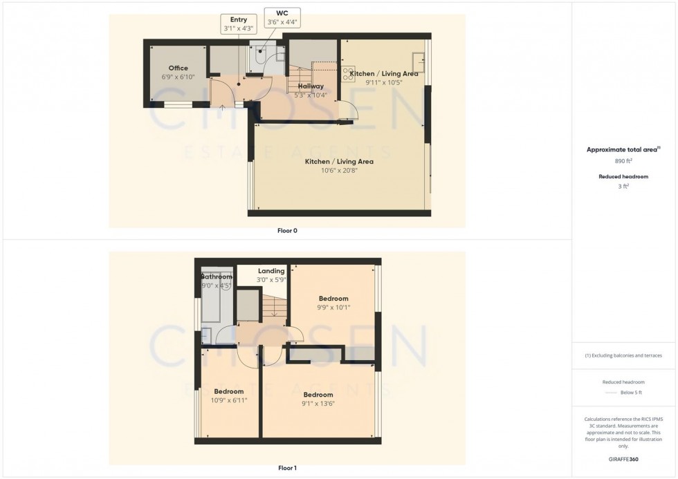 Floorplan for Yew Tree Way, Churchdown, Gloucester