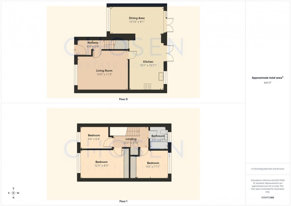 Floorplan for Doverdale Drive, Longlevens, Gloucester
