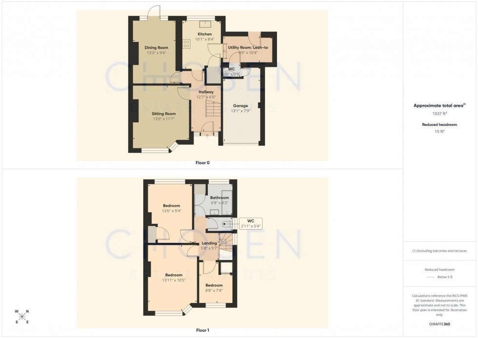 Floorplan for Pelham Crescent, Churchdown, Gloucester