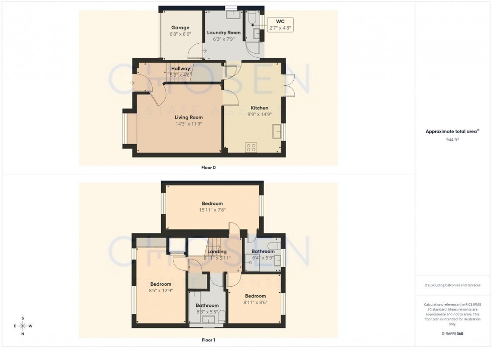 Floorplan for Mary Rose Avenue, Churchdown, Gloucester